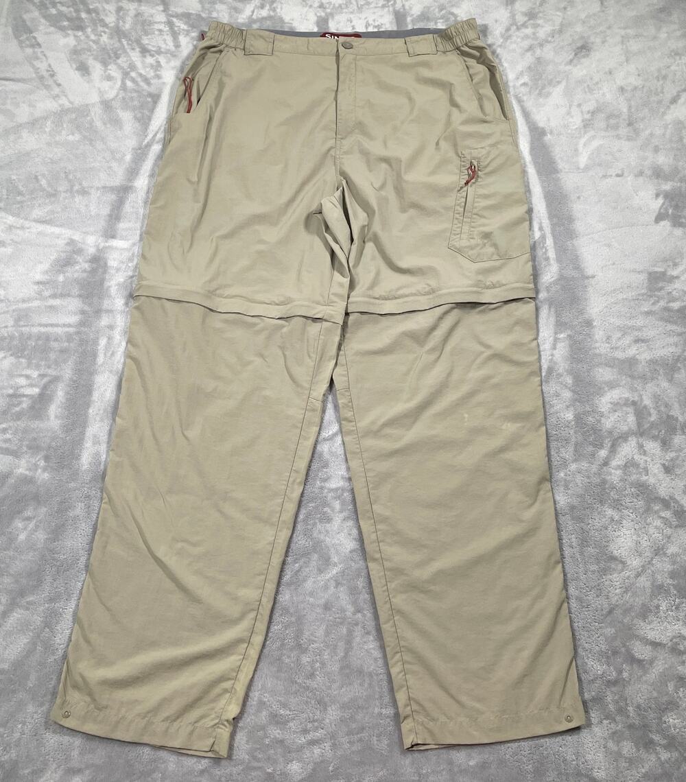 Simms Cor3 Pants XL Tan Zip Off Fishing Outdoor Performance Quick Dry Travel